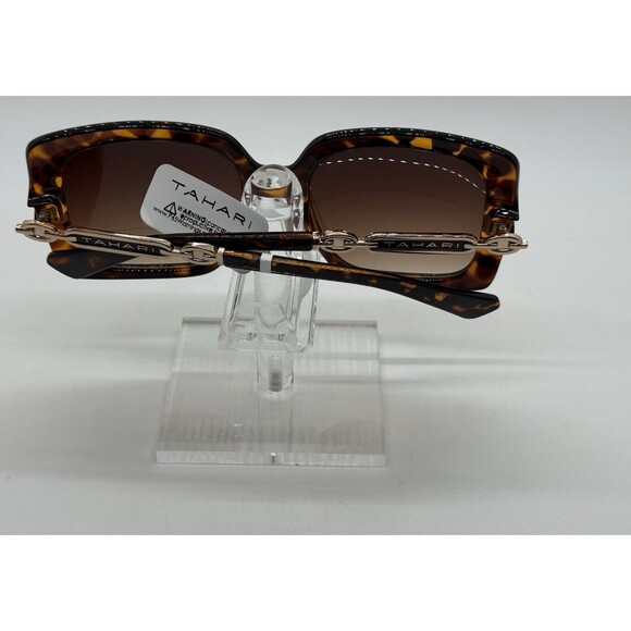 Tahari TH933 TS Oversize Butterfly Sunglasses Gold Brown Tortoise Gradient Lens main image 7